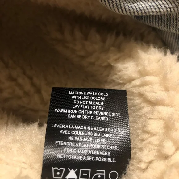 Vigoss Light Blue Jean Barn Jacket with Cream Sherpa Lining medium - Picture 7 of 7